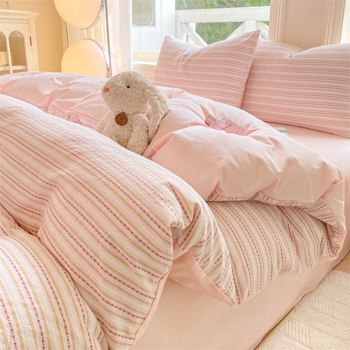 91家纺网 家纺一手货源 找家纺 （总）灰鲸 2025新款A类全棉纯棉色织提花四件套