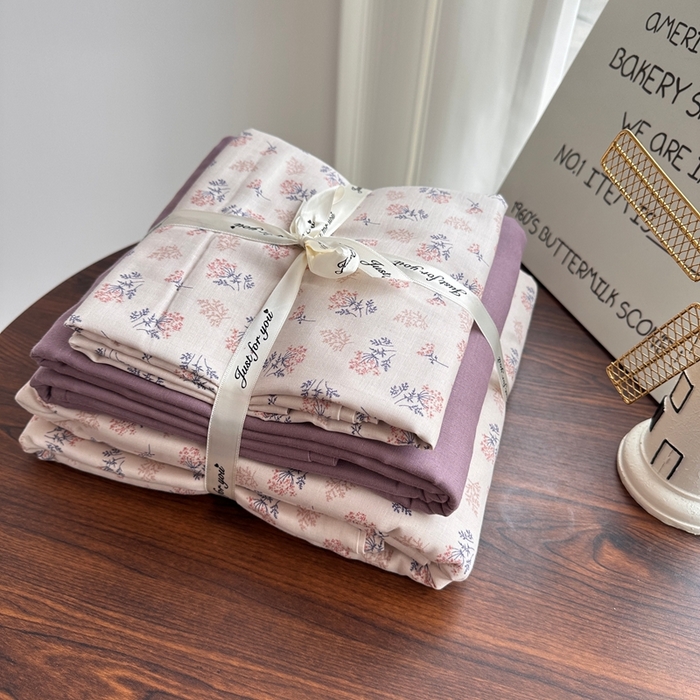 91家纺网 家纺一手货源 找家纺 爱思佳 2024新款A类母婴全棉双层纱印花四件套直播热卖系列-系列一 卡布奇诺