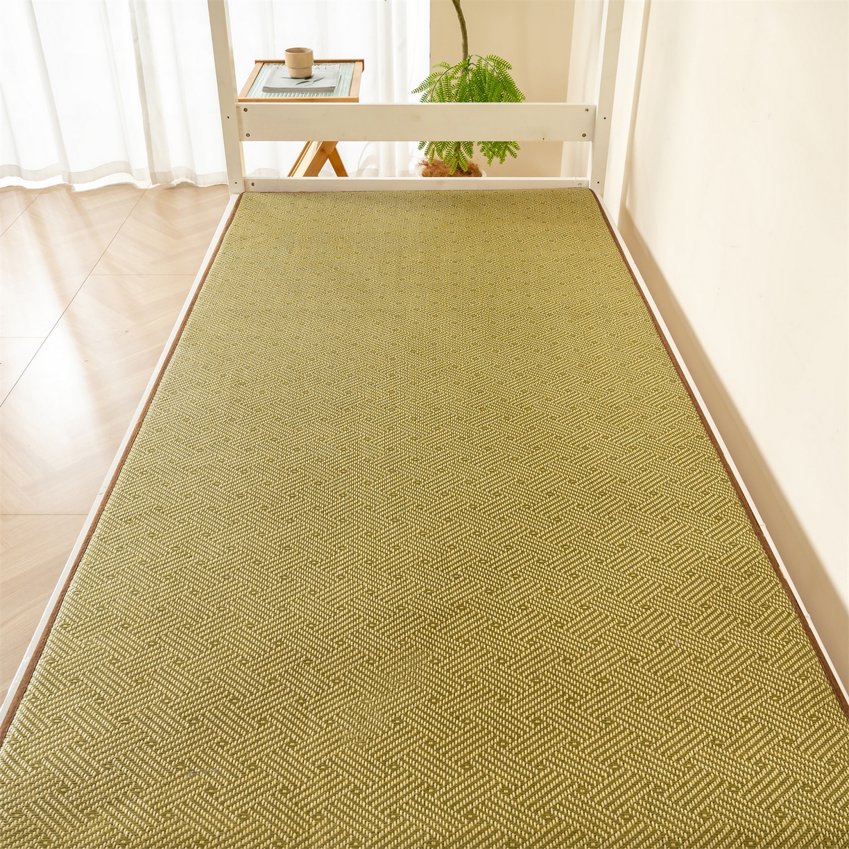 91家纺网 家纺一手货源 找家纺 新太阳蚊帐 2025新款学生宿舍冰藤席凉席 绿韵悠居整片