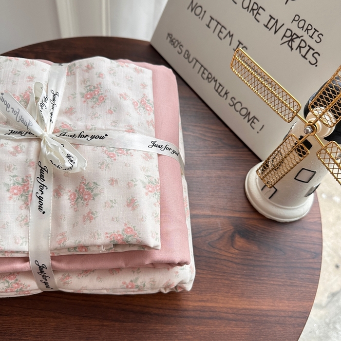 爱思佳 2024新款A类母婴全棉双层纱印花四件套直播热卖系列-系列一 玫珑茉莉