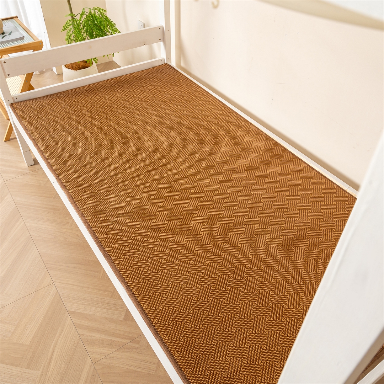 91家纺网 家纺一手货源 找家纺 新太阳蚊帐 2025新款学生宿舍冰藤席凉席 棕韵雅舍整片