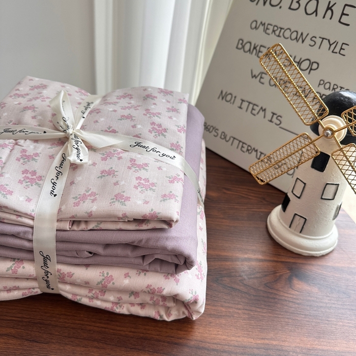 91家纺网 家纺一手货源 找家纺 爱思佳 2024新款A类母婴全棉双层纱印花四件套直播热卖系列-系列一 泡沫之夏