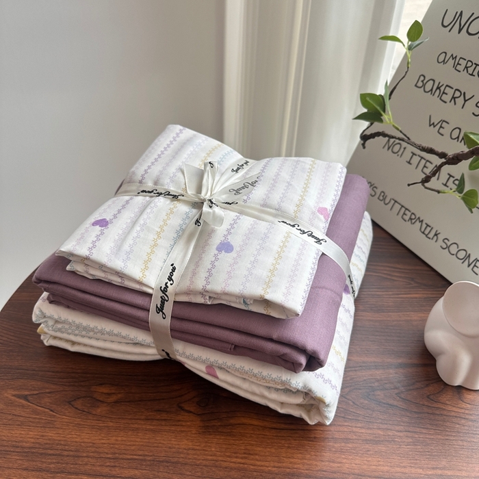 91家纺网 家纺一手货源 找家纺 爱思佳 2024新款A类母婴全棉双层纱印花四件套直播热卖系列-系列一 心意