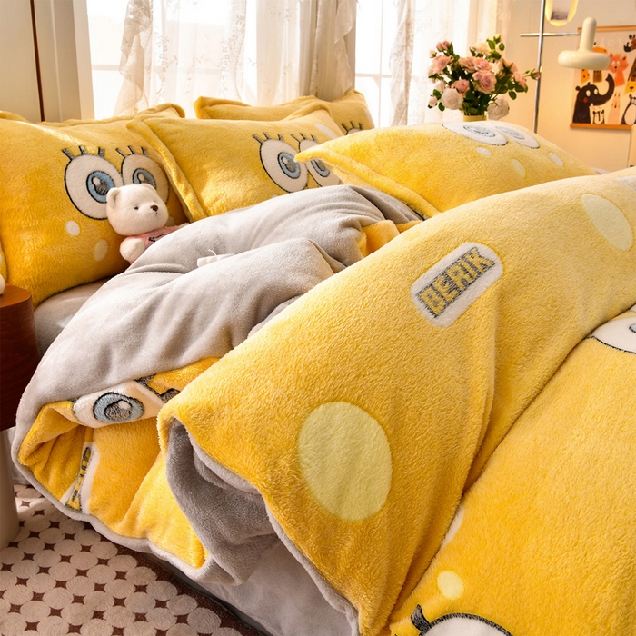 91家纺网 家纺一手货源 找家纺 （总）牵梦萦 2025新款雪花绒小清新印花四件套