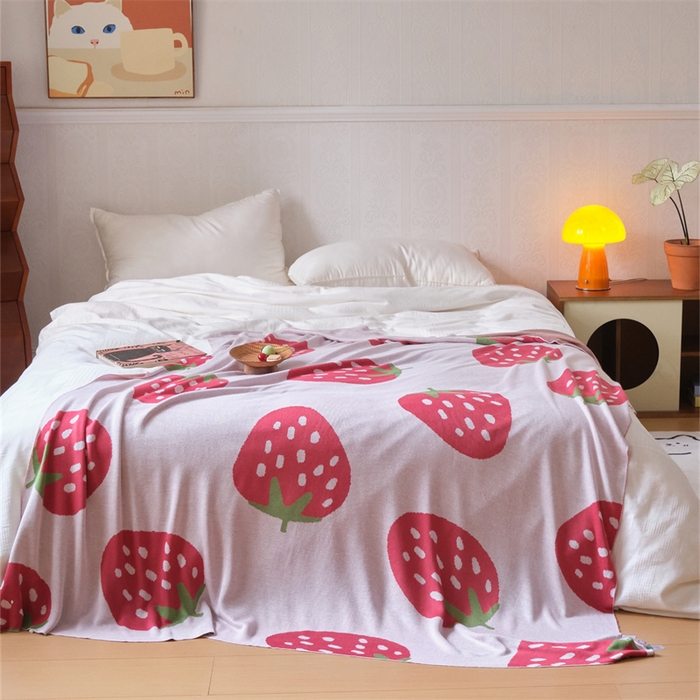 91家纺网 家纺一手货源 找家纺 （总）暖绵绵家纺 2025新款竹纤维水果毛毯-缇莓