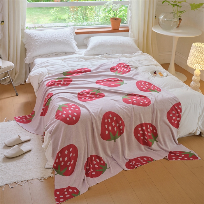 91家纺网 家纺一手货源 找家纺 （总）暖绵绵家纺 2025新款竹纤维水果毛毯-缇莓