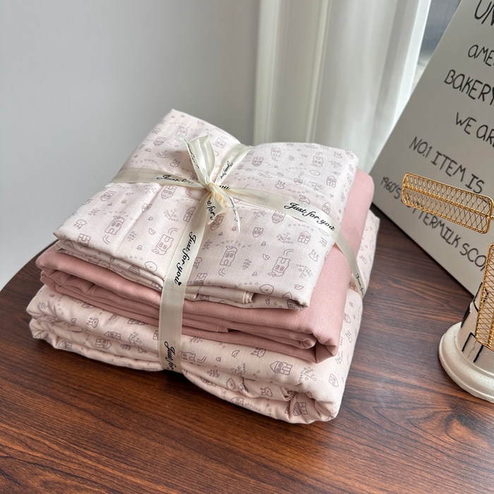 91家纺网 家纺一手货源 找家纺 （总）爱思佳 2024新款A类母婴全棉双层纱印花四件套直播热卖系列-系列二