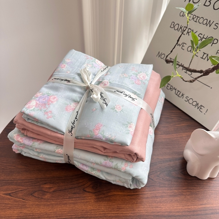 91家纺网 家纺一手货源 找家纺 （总）爱思佳 2024新款A类母婴全棉双层纱印花四件套直播热卖系列-系列二