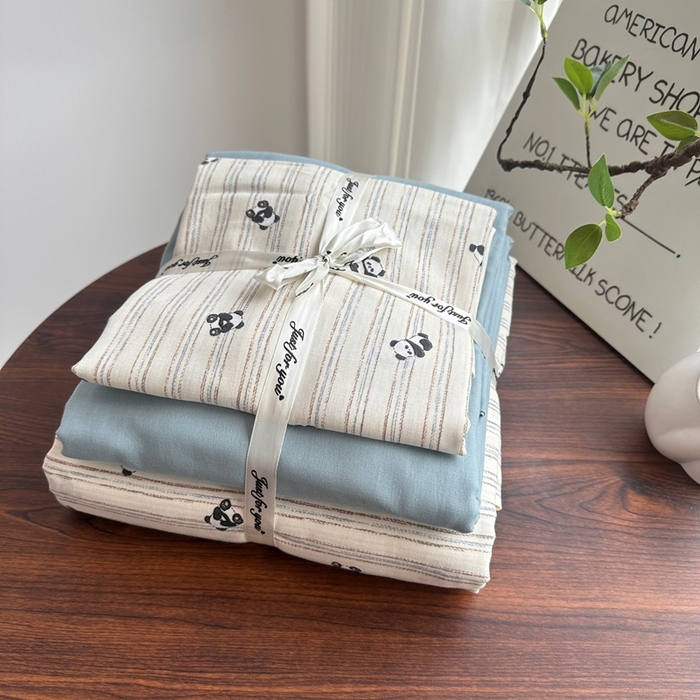 91家纺网 家纺一手货源 找家纺 （总）爱思佳 2024新款A类母婴全棉双层纱印花四件套直播热卖系列-系列二