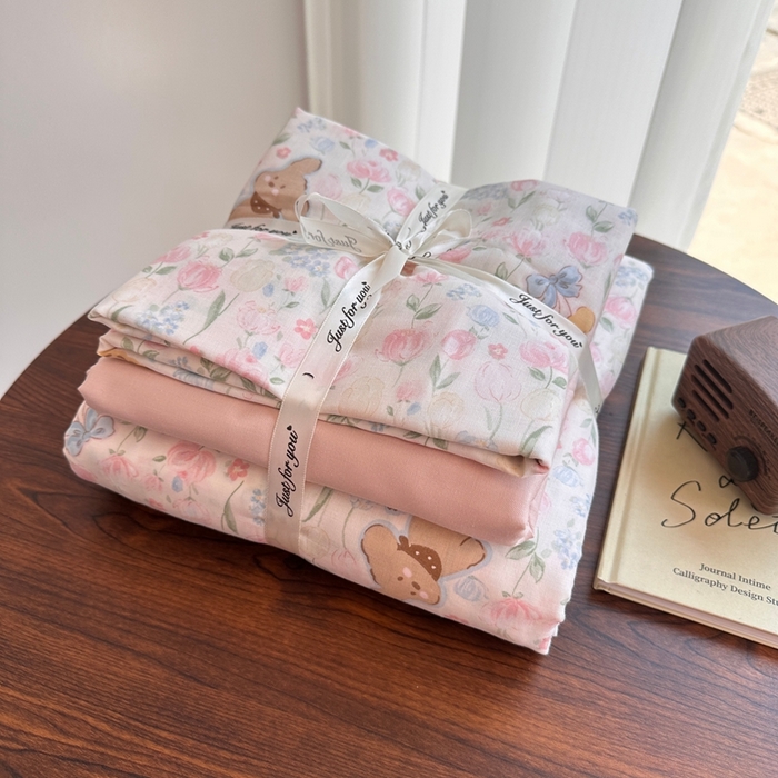 91家纺网 家纺一手货源 找家纺 （总）爱思佳 2024新款A类母婴全棉双层纱印花四件套直播热卖系列-系列二