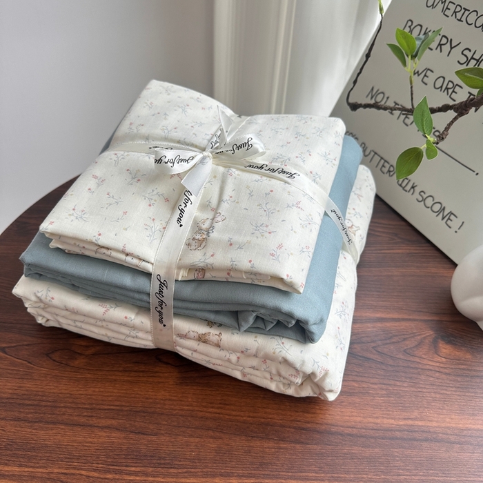 91家纺网 家纺一手货源 找家纺 （总）爱思佳 2024新款A类母婴全棉双层纱印花四件套直播热卖系列-系列二