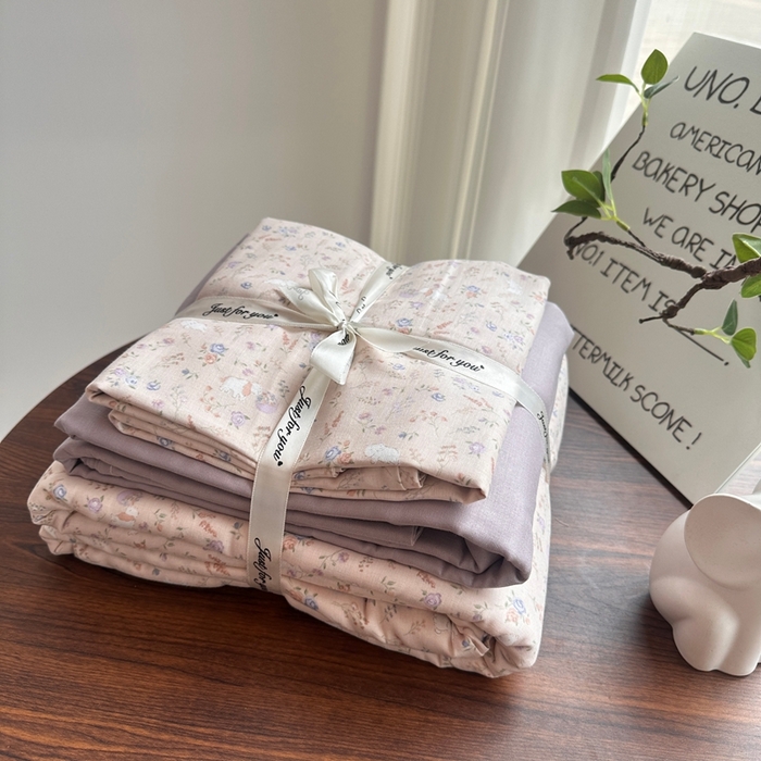 91家纺网 家纺一手货源 找家纺 （总）爱思佳 2024新款A类母婴全棉双层纱印花四件套直播热卖系列-系列二