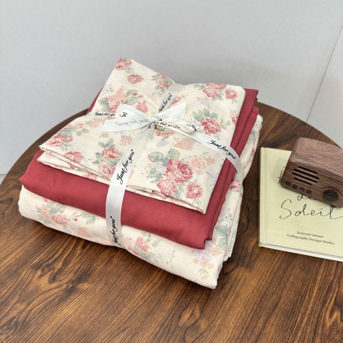 91家纺网 家纺一手货源 找家纺 （总）爱思佳 2024新款A类母婴全棉双层纱印花四件套直播热卖系列-系列二