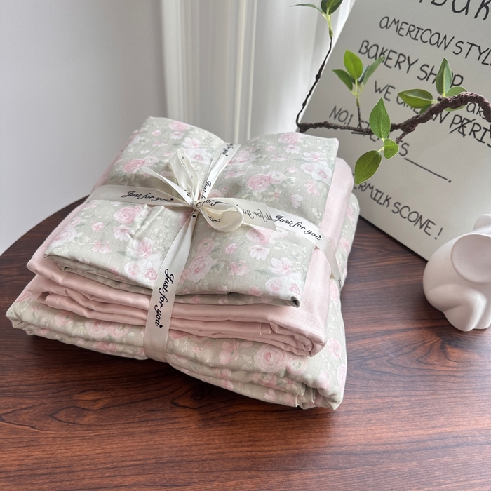 91家纺网 家纺一手货源 找家纺 （总）爱思佳 2024新款A类母婴全棉双层纱印花四件套直播热卖系列-系列二