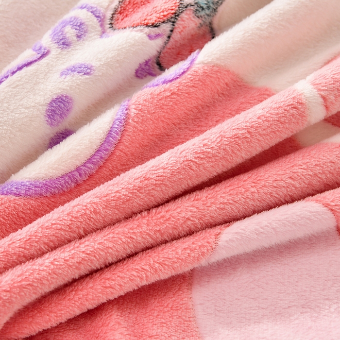 91家纺网 家纺一手货源 找家纺 牵梦萦 2025新款雪花绒小清新印花四件套 彩虹爱心