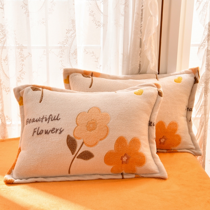 91家纺网 家纺一手货源 找家纺 牵梦萦 2025新款雪花绒小清新印花四件套 初夏