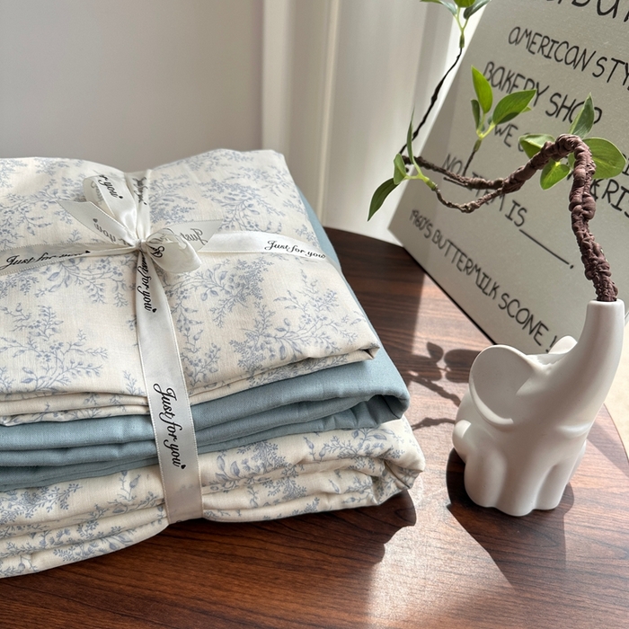 91家纺网 家纺一手货源 找家纺 （总）爱思佳 2024新款A类母婴全棉双层纱印花四件套直播热卖系列-系列二