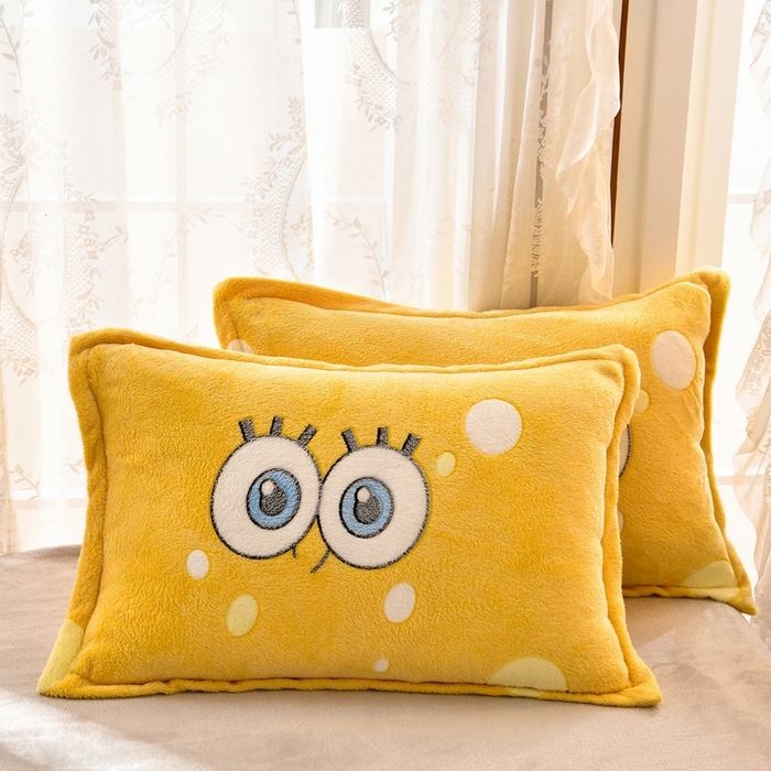 91家纺网 家纺一手货源 找家纺 牵梦萦 2025新款雪花绒小清新印花四件套 大眼宝宝