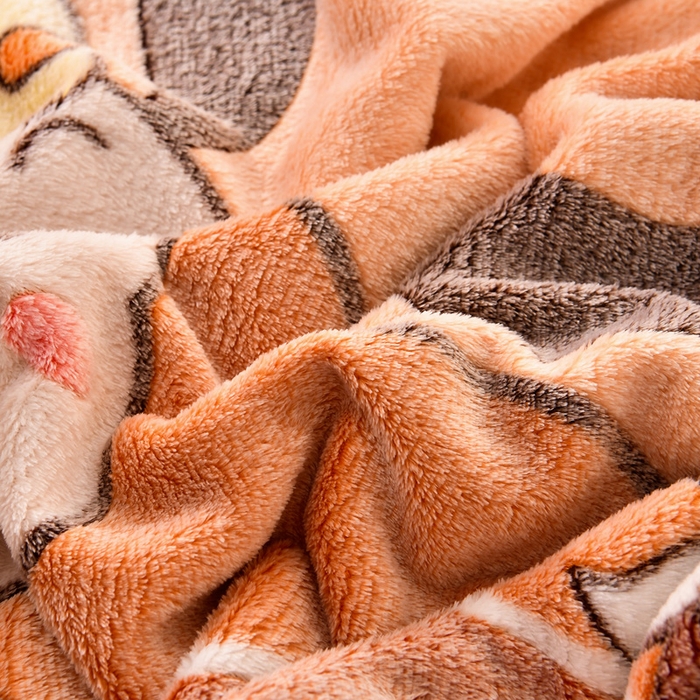 91家纺网 家纺一手货源 找家纺 牵梦萦 2025新款雪花绒小清新印花四件套 快乐小狗