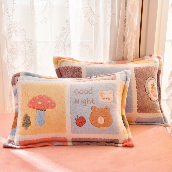 91家纺网 家纺一手货源 找家纺 牵梦萦 2025新款雪花绒小清新印花四件套 甜蜜日常