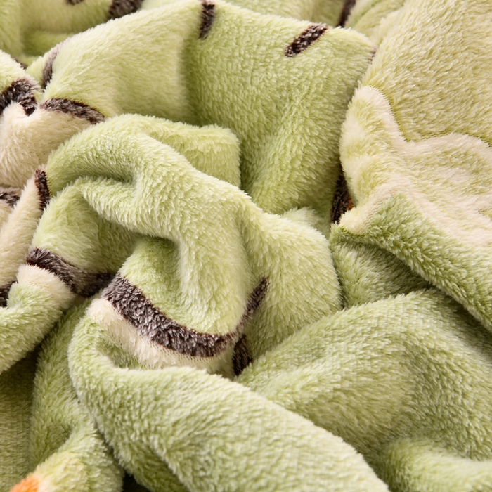 91家纺网 家纺一手货源 找家纺 牵梦萦 2025新款雪花绒小清新印花四件套 小恐龙