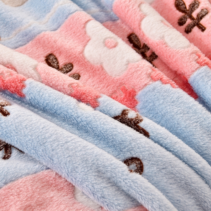 91家纺网 家纺一手货源 找家纺 牵梦萦 2025新款雪花绒小清新印花四件套 小熊乐园