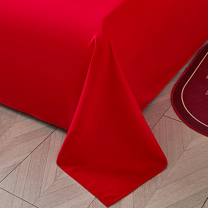 91家纺网 家纺一手货源 找家纺 卓缦家纺 2025新款水洗磨毛婚庆床单/床笠 和和美美