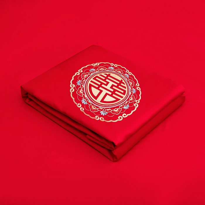 91家纺网 家纺一手货源 找家纺 卓缦家纺 2025新款水洗磨毛婚庆床单/床笠 和和美美