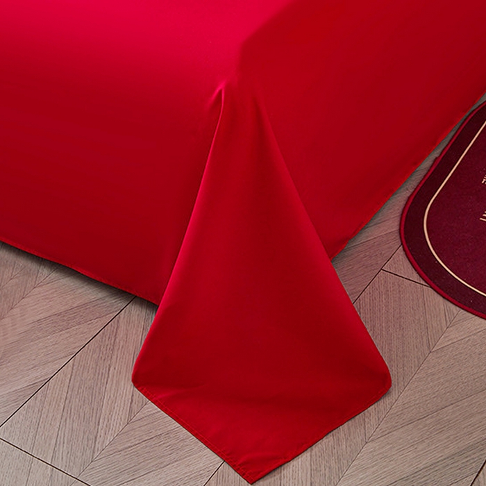 91家纺网 家纺一手货源 找家纺 卓缦家纺 2025新款水洗磨毛婚庆床单/床笠 龙凤和鸣