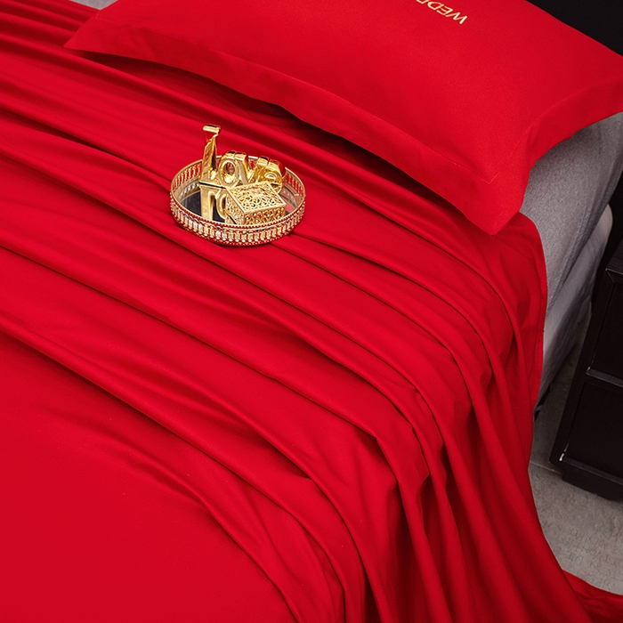 91家纺网 家纺一手货源 找家纺 卓缦家纺 2025新款水洗磨毛婚庆床单/床笠 千喜图