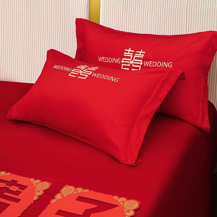 91家纺网 家纺一手货源 找家纺 卓缦家纺 2025新款水洗磨毛婚庆床单/床笠 千喜图