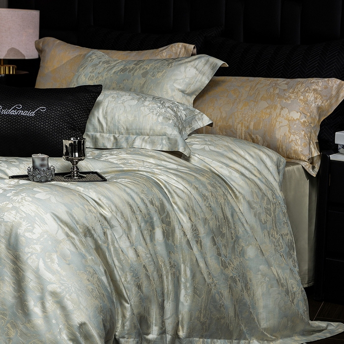 91家纺网 家纺一手货源 找家纺 （总）立奥被业 2025新款天丝棉色织大提花四件套