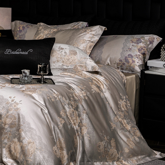 91家纺网 家纺一手货源 找家纺 （总）立奥被业 2025新款天丝棉色织大提花四件套