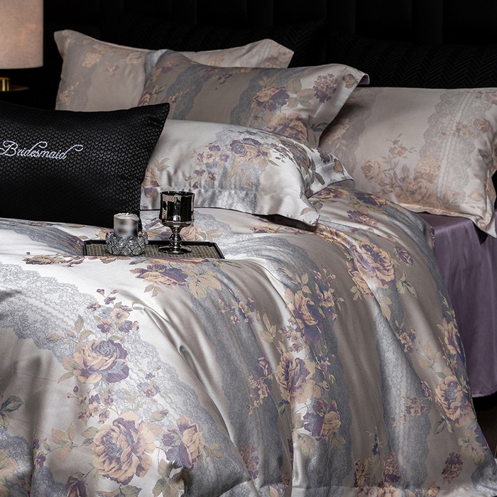 91家纺网 家纺一手货源 找家纺 （总）立奥被业 2025新款天丝棉色织大提花四件套