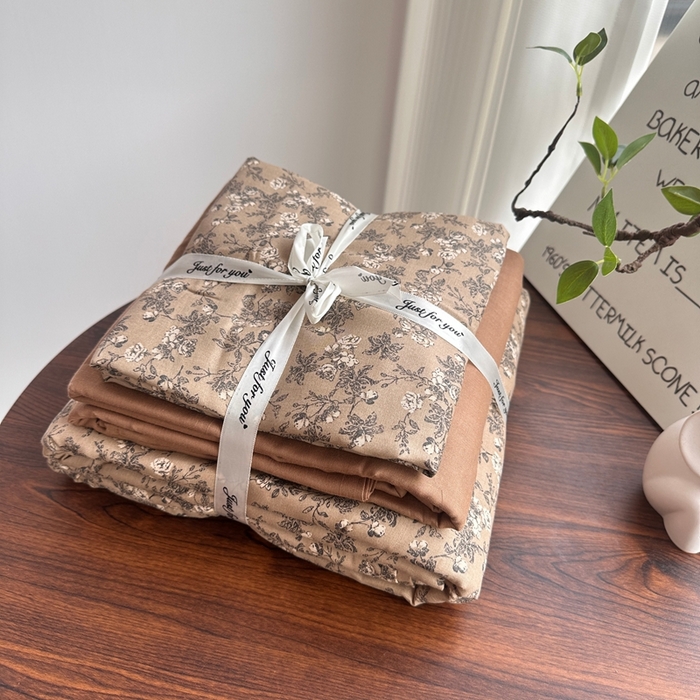 爱思佳 2024新款A类母婴全棉双层纱印花四件套直播热卖系列-系列二 美式