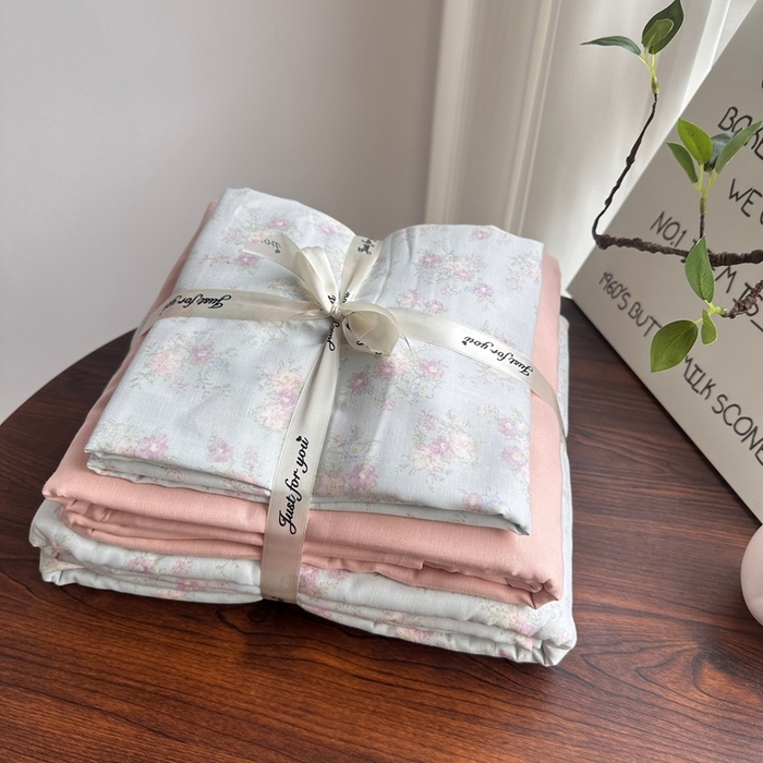 爱思佳 2024新款A类母婴全棉双层纱印花四件套直播热卖系列-系列二 天真蓝