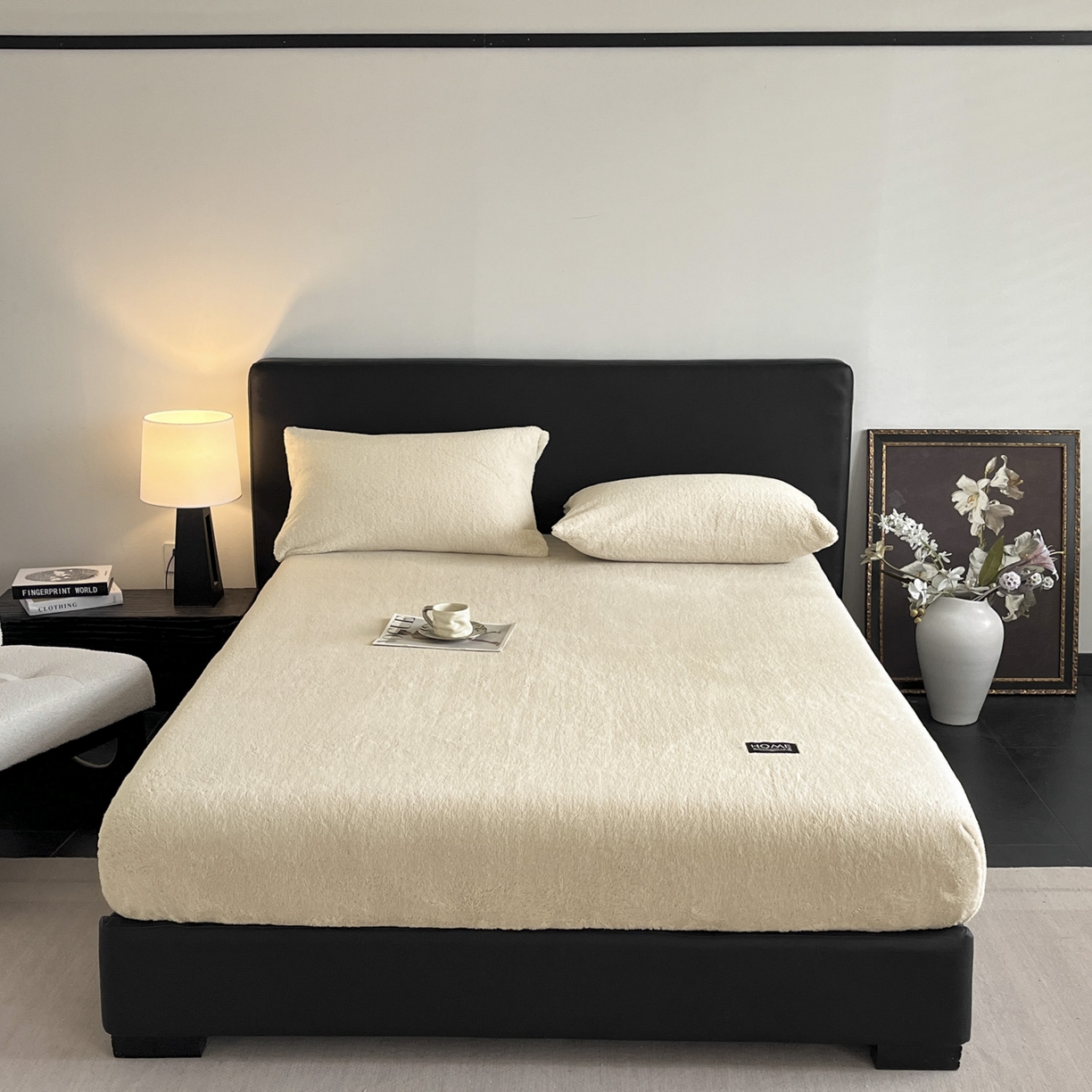 91家纺网 家纺一手货源 找家纺 欧邦 2025新款舒棉半边绒床笠 床笠款-柏林咖