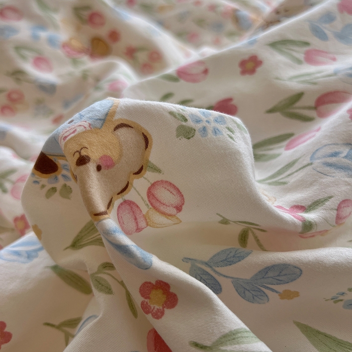 91家纺网 家纺一手货源 找家纺 原素 2025学生季专属双拼印花水洗棉双层纱四件套 丛林七七