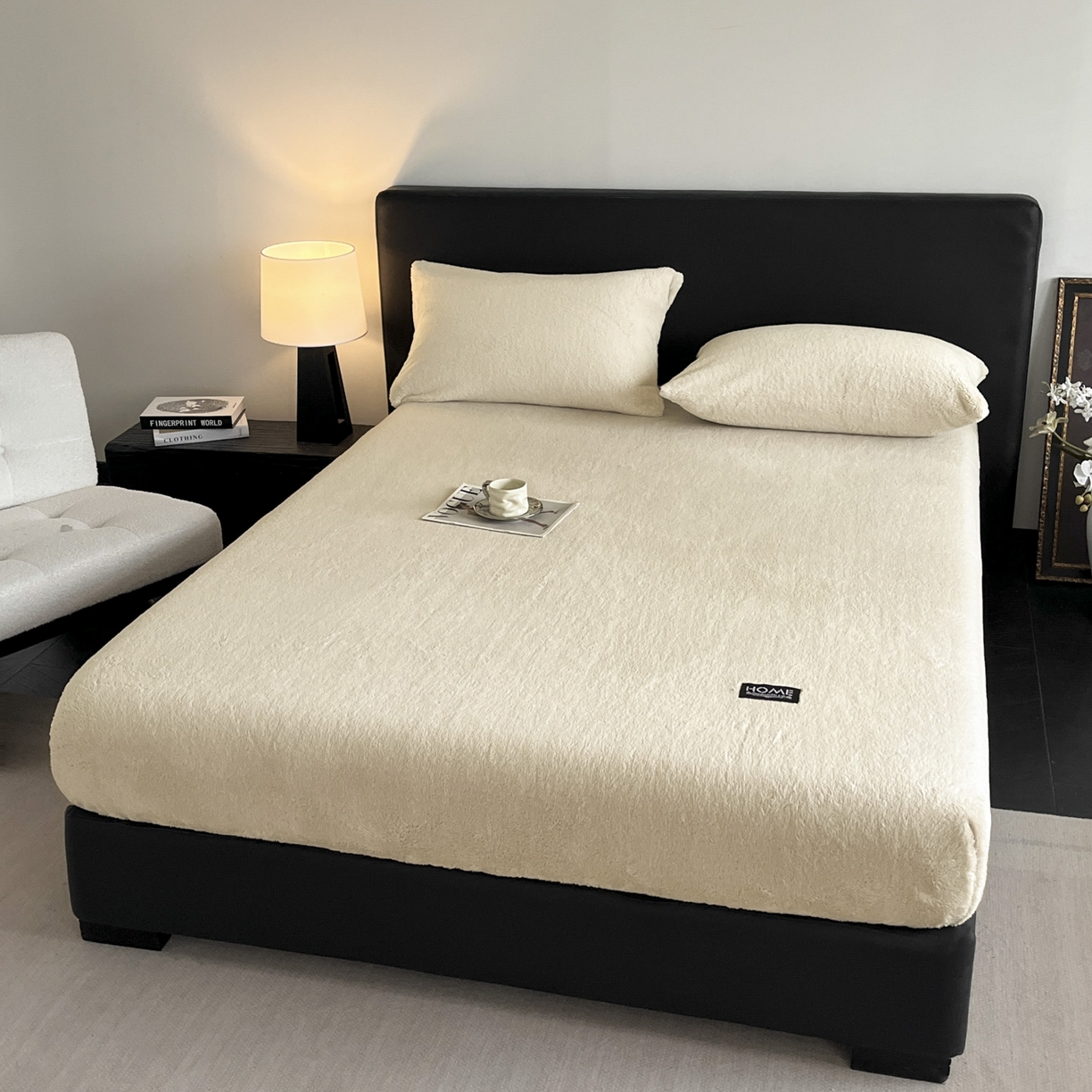 91家纺网 家纺一手货源 找家纺 欧邦 2025新款舒棉半边绒床笠 床笠款-柏林咖