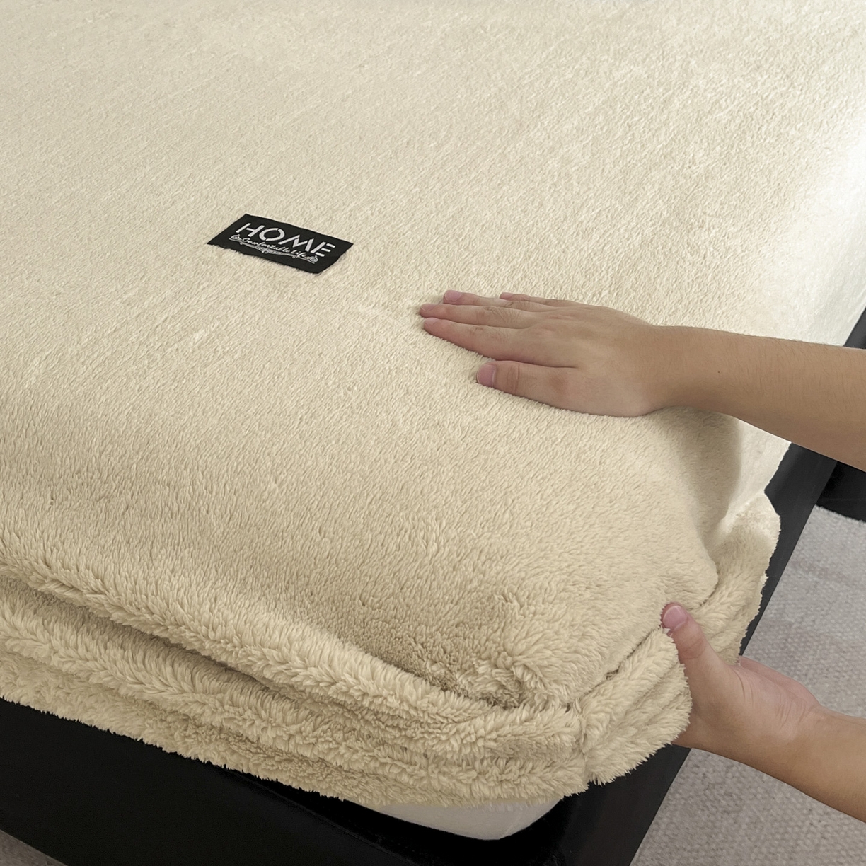 91家纺网 家纺一手货源 找家纺 欧邦 2025新款舒棉半边绒床笠 床笠款-柏林咖