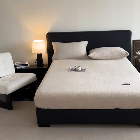 91家纺网 家纺一手货源 找家纺 欧邦 2025新款舒棉半边绒床笠 床笠款-柏林咖