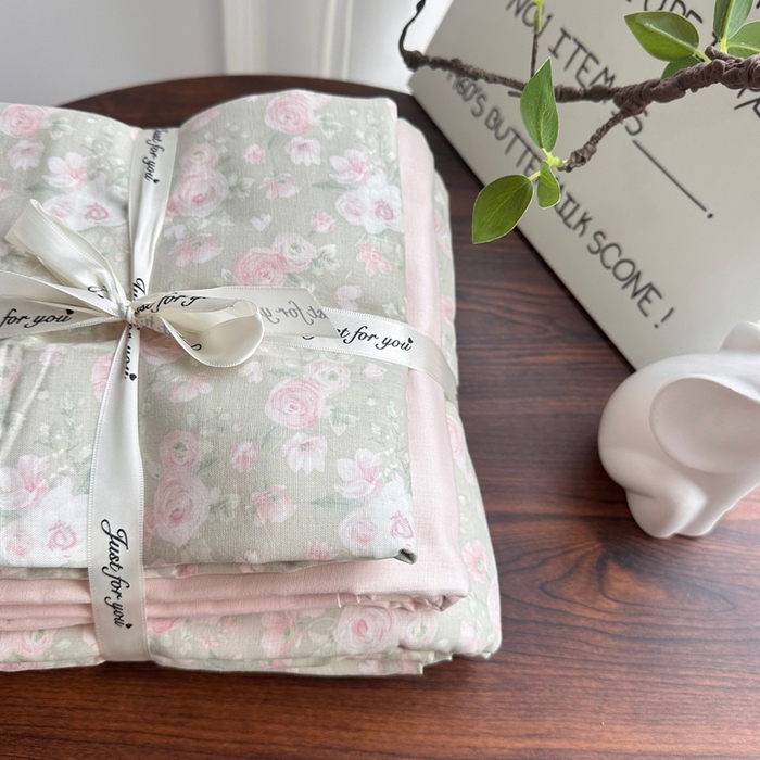 91家纺网 家纺一手货源 找家纺 爱思佳 2024新款A类母婴全棉双层纱印花四件套直播热卖系列-系列二 无尽夏