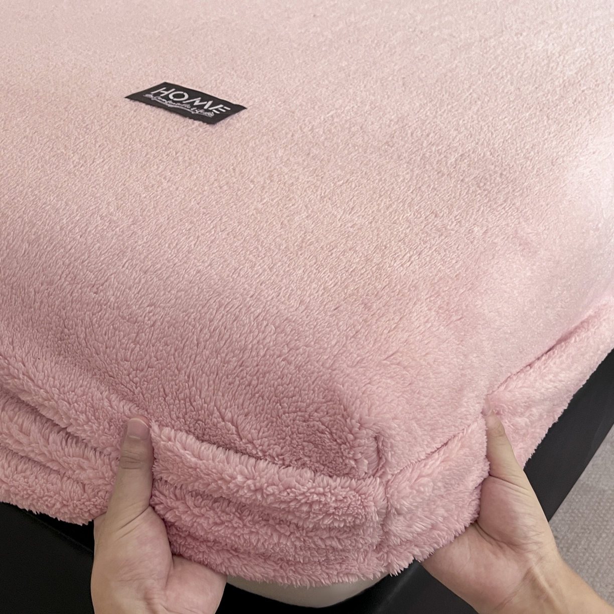 91家纺网 家纺一手货源 找家纺 欧邦 2025新款舒棉半边绒床笠 床笠款-浪漫粉