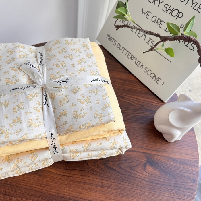 91家纺网 家纺一手货源 找家纺 爱思佳 2024新款A类母婴全棉双层纱印花四件套直播热卖系列-系列二 小花园