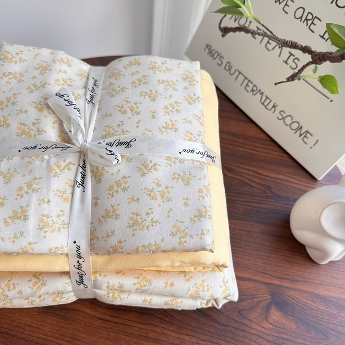 91家纺网 家纺一手货源 找家纺 爱思佳 2024新款A类母婴全棉双层纱印花四件套直播热卖系列-系列二 小花园