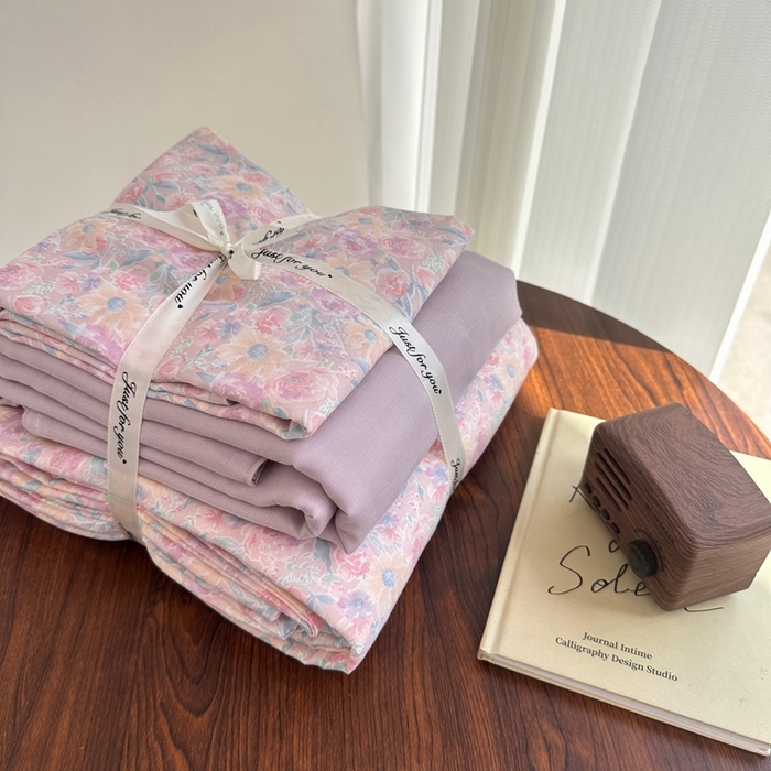 91家纺网 家纺一手货源 找家纺 爱思佳 2024新款A类母婴全棉双层纱印花四件套直播热卖系列-系列二 星河入梦