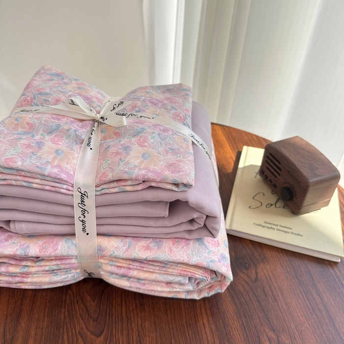 91家纺网 家纺一手货源 找家纺 爱思佳 2024新款A类母婴全棉双层纱印花四件套直播热卖系列-系列二 星河入梦