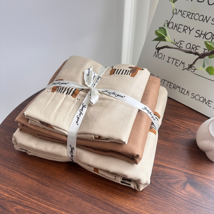 爱思佳 2024新款A类母婴全棉双层纱印花四件套直播热卖系列-系列二 修修狗