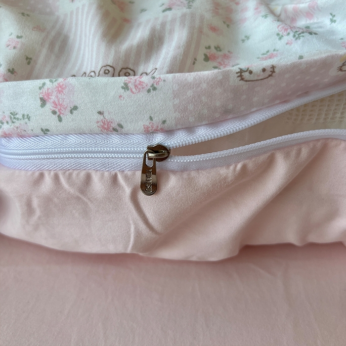 91家纺网 家纺一手货源 找家纺 原素 2025学生季专属双拼印花水洗棉双层纱四件套 碎花kt酱