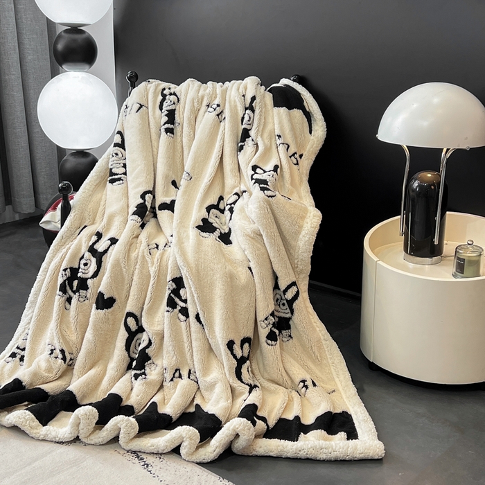 91家纺网 家纺一手货源 找家纺 美洲琳 2025新款羊羔绒复合简约现代休闲毯 布布